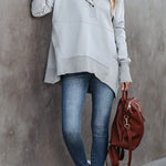 Women's New V-Neck Hooded Irregular Sweater