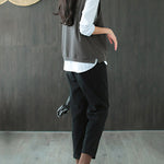 Artistic Retro Solid Hooded Vest