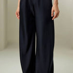 Bias-cut satin trousers