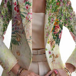 Art print double-breasted blazer