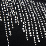 Women's Rhinestone U-Neck Maxi Dress Slim Fit Bodycon Sleeveless Long Knit Dress Elegant Evening Party Dress