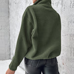 Stand Collar Zipper Design Casual Sweatshirt