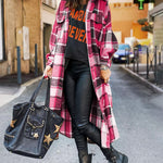 Flannel Wool Blend Plaid Lapel Button Down Shirt Long Sleeve Shacket Jacket with Pockets