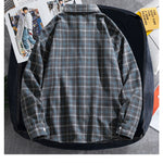KZZ Casual Vintage Plaid Long Sleeve Shirt