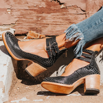 Emily | Classic Leather Strap Heels