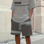 KZZ Men's short-sleeved shorts suit