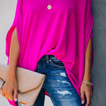 Margovil V Neck Batwing Short Sleeve Oversized T Shirt