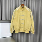 KZZ Retro Chinese Style Frog Button Stand Collar Zipper Jacket