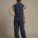 Lark™ | Zip Front Stripe Panel Jumpsuit