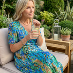 Mirabel | Flutter Sleeve Gathered Waist Floral Print Midi Dress