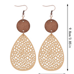 Eliana - Vintage Style Hollow-Out PU Leather Drop Earrings