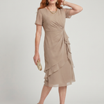 Eira | Short Sleeve Layered Hem Midi Dress