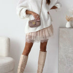 U Neck Sleeveless Splice Lace Trim Matching Dress