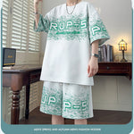 KZZ Trendy letter print short-sleeved menswear