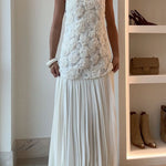 Margovil Spaghetti Strap Floral Applique Patchwork Maxi Dress