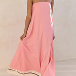 Margovil Strapless Color Block Loose Fit Maxi Dress