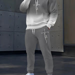 KZZ Men's Suit with 3D Print and Hood