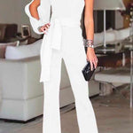 Margovil Cold One Shoulder Jumpsuit(7 Colors)
