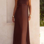 Margovil Strapless Tube Satin Maxi Dress