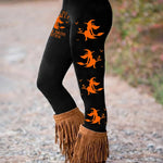 Halloween Black Forest Horse Lover Print Cozy Leggings