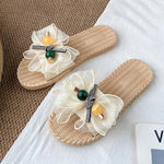 Bowknot Gauze Open Toe Split-Joint Slippers