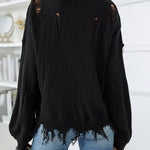 Nadorine Dropped Shoulder Torn Sweater for Women Casual Work Office Loose Fit 2026 | Under $25