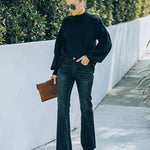 Flared Jeans High Waist Stretch Slimming Wide Leg Pants