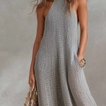 Bohemian Style Halter-neck Knitted Jumpsuit