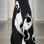 A-Line Loose Pleated Printed Split-Joint Tube Maxi Dresses