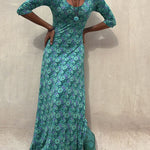 Iconic Crush Floral Half Sleeve Elastic Maxi Dress