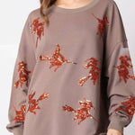 Halloween Witch Sequined Sweater Loose Casual Top