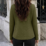 Women's Stand Collar Embossed Textured Jacket Double Breasted Gold Button Decor Coat