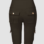 Tummy Control Butt Lifting Active Shorts High Waist Flap Pocket Workout Bermuda Cargo Running Shorts
