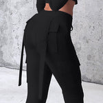 Drawstring Slit Pocket Design Sweatpants