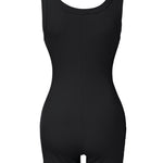 Ribbed U-Neck Yoga Romper Workout One Piece Seamless Tank Top Jumpsuit