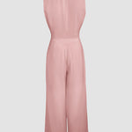 Women's Two Piece Outfits Faux Two Piece Sleeveless Crop Top and High Waisted Wide Leg Pants Elegant Matching Suit