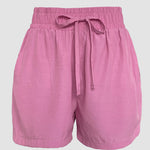 2 Pieces V Neck Button Decor Bell Sleeve Top and Casual Drawstring Stechy Waist Shorts Set