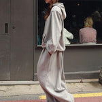Loose Urban Gray Wide Leg Elastic Waist Pants