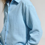 Nadorine Solid Color Long Sleeve Cotton Crepe Shirt for Women Casual Work Office Loose Fit 2026 | Under