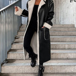 Women's Thick Windproof Belted Long Trench Coat Outerwear