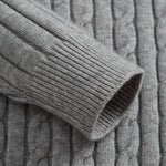 KZZ Men's solid color zipper sweater, fashionable knit long sleeved