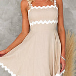 Margovil Waisted Ric Rac Color Block Cami Sundress