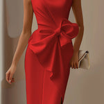 Margovil Sleeveless Bow Knot Waist Pencil Dress