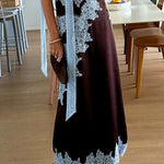 High Rise Lace Trim Satin Maxi Skirt