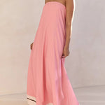 Margovil Strapless Color Block Loose Fit Maxi Dress