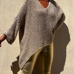 Dolman Sleeves Relaxed Fit Irregular Knitting Sweater