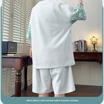 KZZ Trendy letter print short-sleeved menswear