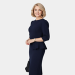 Bernadette | Tailored Peplum Midi Dress