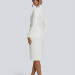 Valentina Moreau | Elegant Belted Midi Dress For Women
