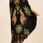 Unique Drop Shoulder Sleeve Coconut Tree Printed Dress